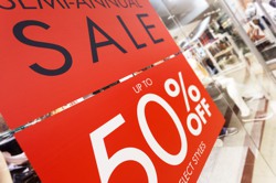 50 percent off sale sign