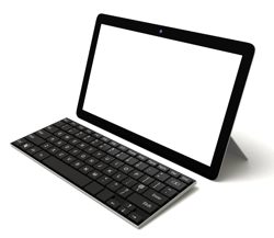 Tablet with keyboard accessory
