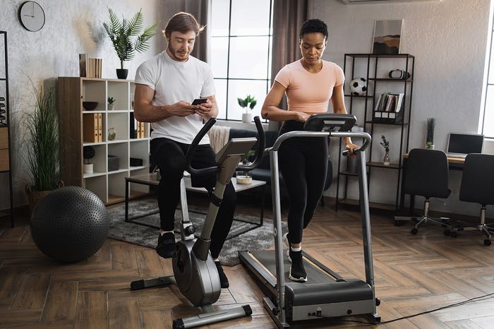 Exercise bike and treadmill