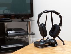 gaming headphones and controller