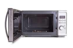 microwave with door open