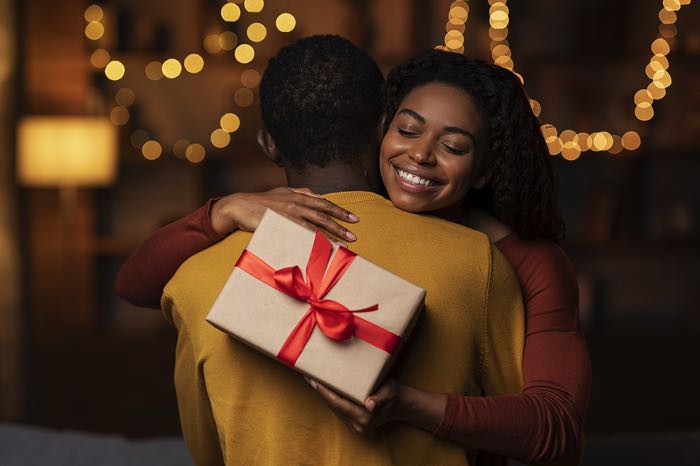 Woman giving gift